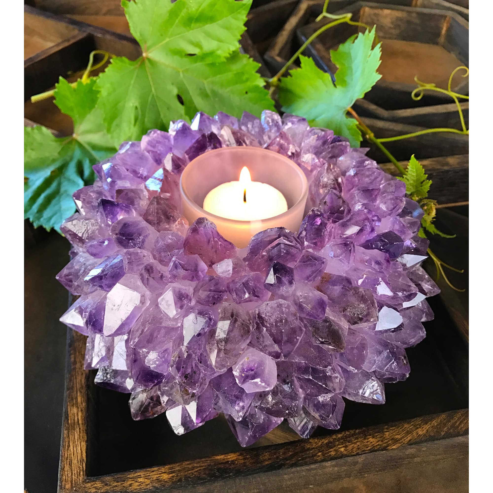 Amethyst Point Extra Large Candle Holder
